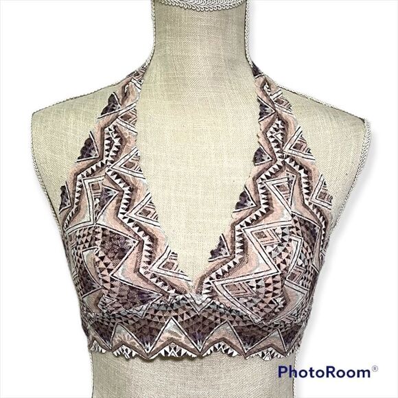 Victoria’s Secret Pink Aztec print Purple Lace Halter Bralette - Picture 5 of 6
